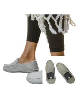OLUKAI "Nohea" Genuine Nubuck Leather & Sheepskin Shearling Slippers
